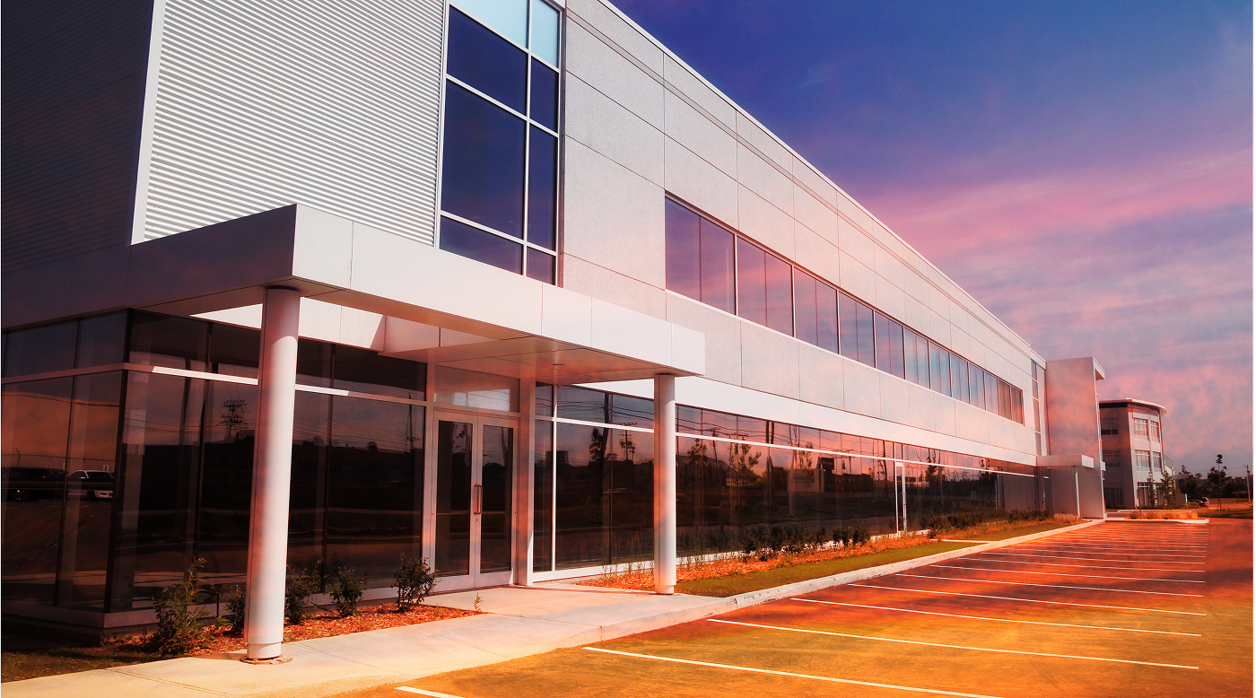 Modern office building with energy monitoring