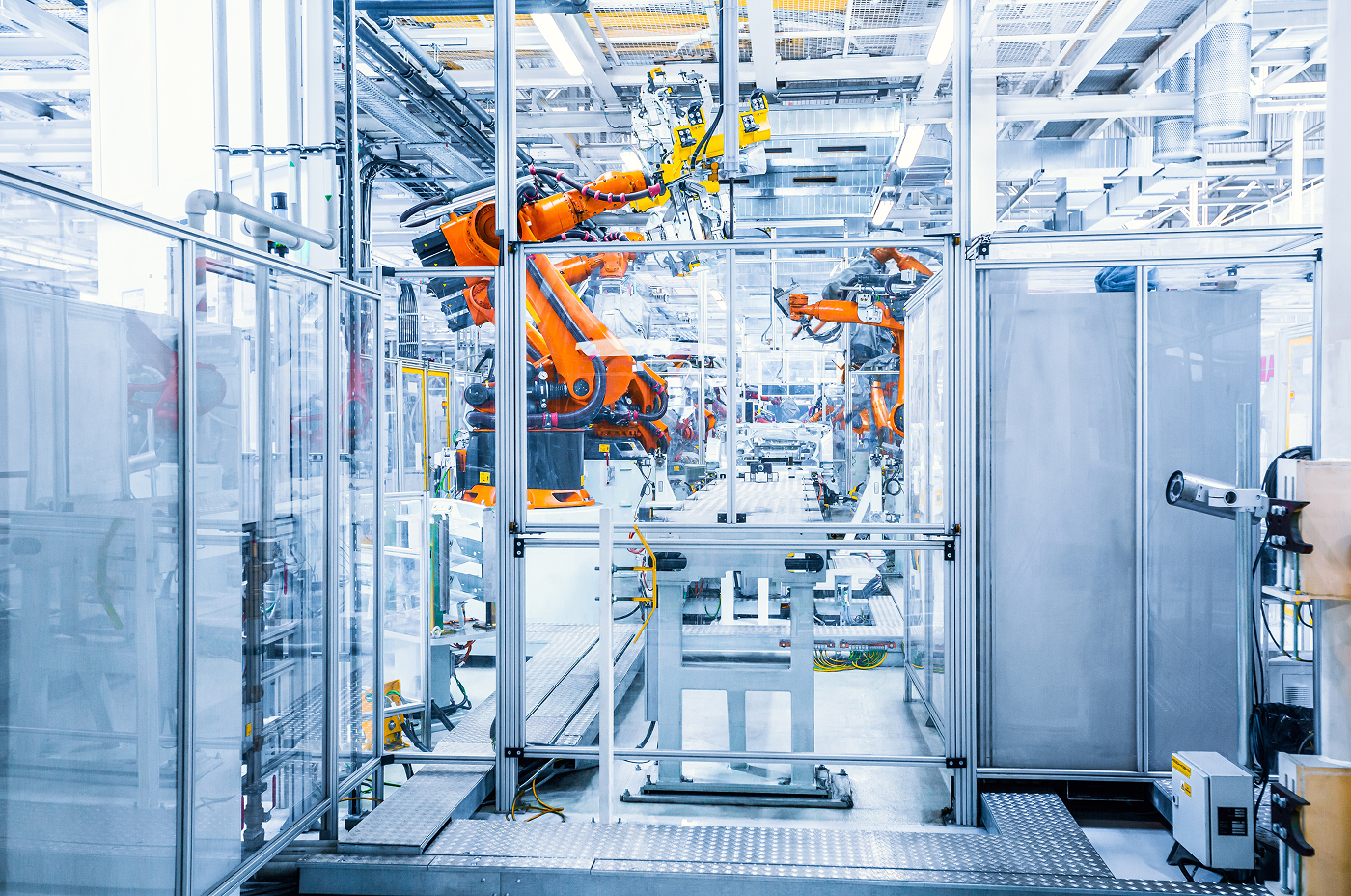 Modern manufacturing facility with energy monitoring